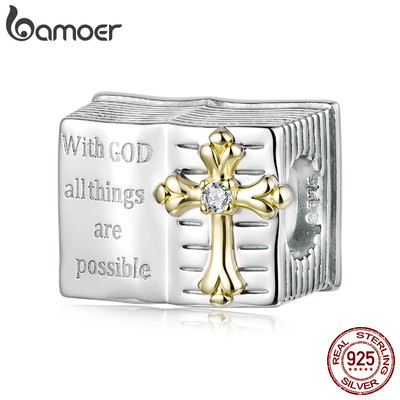 Bamoer Bạc 925 Charm Kinh Thánh Mặt Dây Chuyền DIY Cho Vòng Tay Quà Tặng Cho Nữ