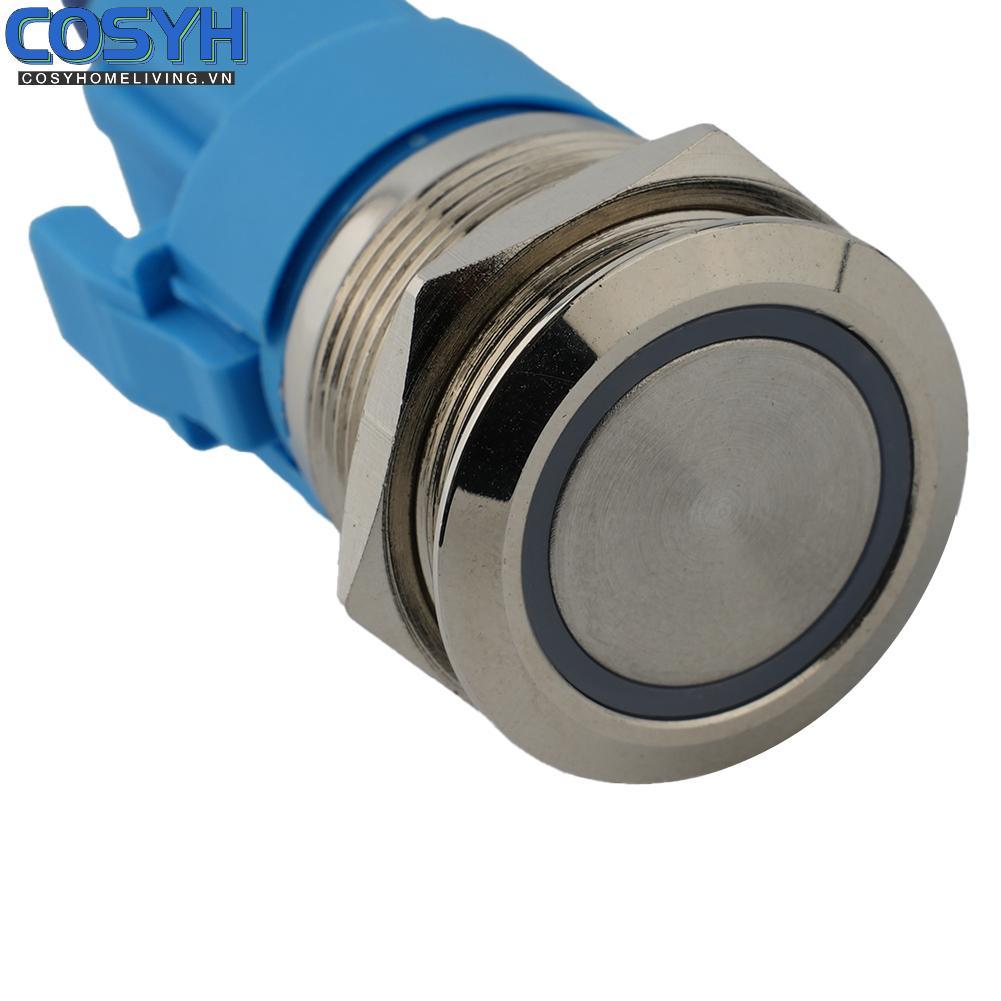 <cosyh>Push Button Switch Ring LED Stainless Steel Button 1NO1NC Durable Latching