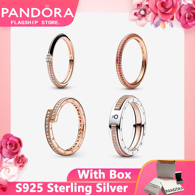 Nhẫn bạc 925 Pandora chính hãng, có hộp, thiết kế thanh lịch dành cho nữ