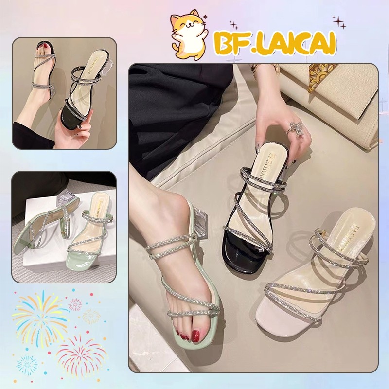  EU:34-42Giày sandal nữ kiểu La Mã với chi tiết quai đẹp mắt, gót cao 5cm, chống trơn trượt và thoải mái.