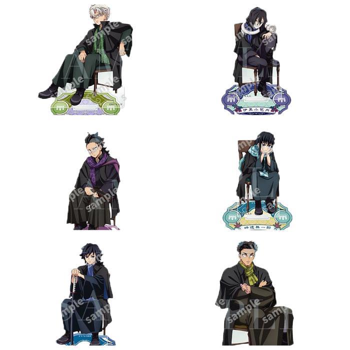 10-14cm Demon Slayer Sit in Rows Acrylic Stand Obanai Figure Gyomei Statue Sanemi Doll Giyuu Figur M