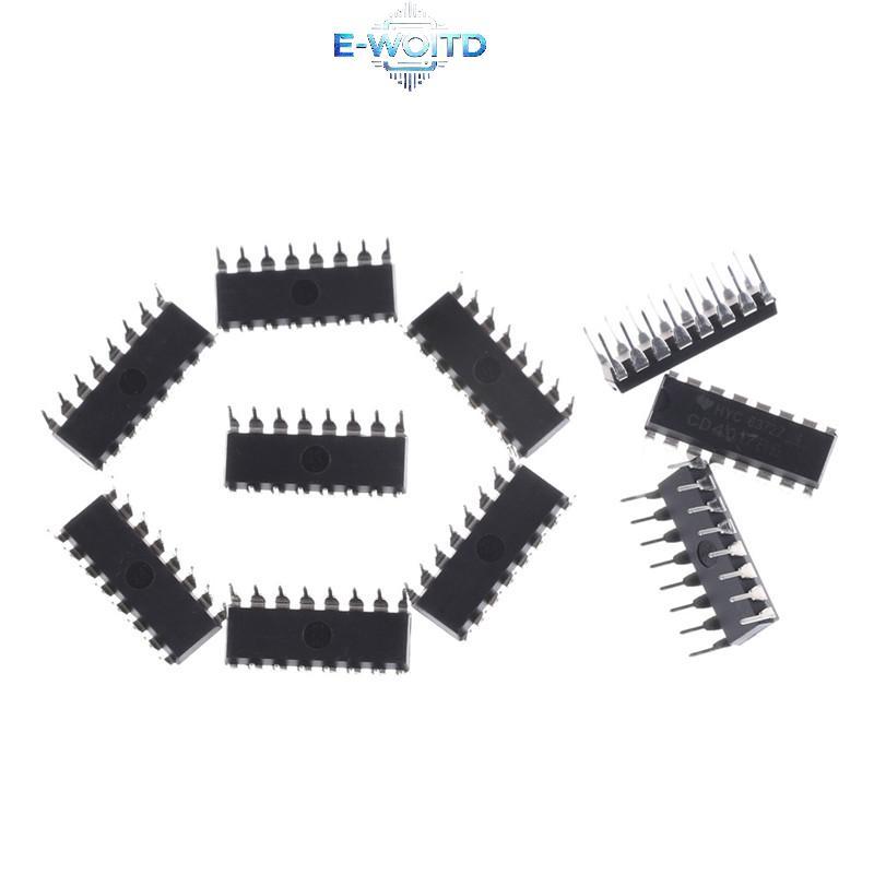 E-WOITD 10 Chiếc CD4017BE 4017 CD4017 Bộ Chia Thập Kỷ IC E-WOITD