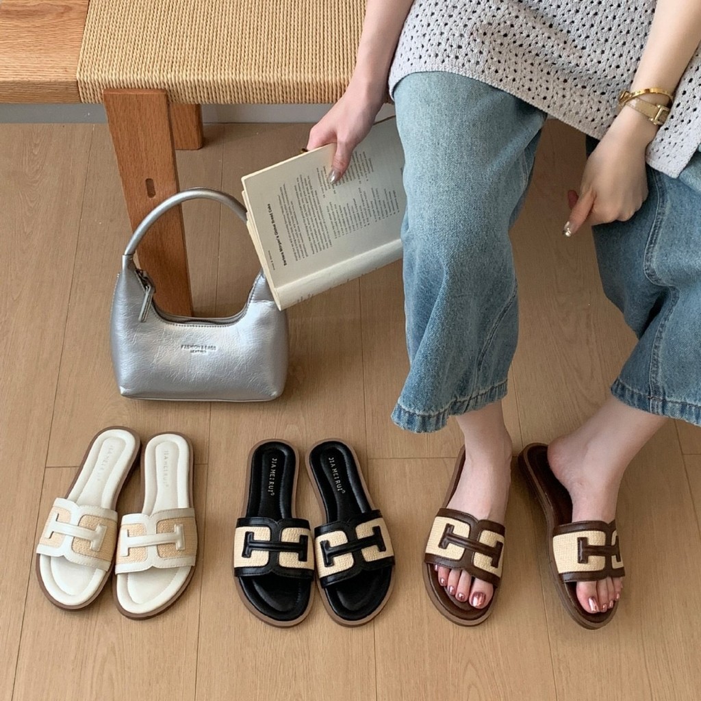 【Lamode】 Giày Nữ Thời Trang Đế Mềm Phong Cách Retro Nửa Dép Nữ Mặc Bên Ngoài Niche Design 2026 Dây Đ