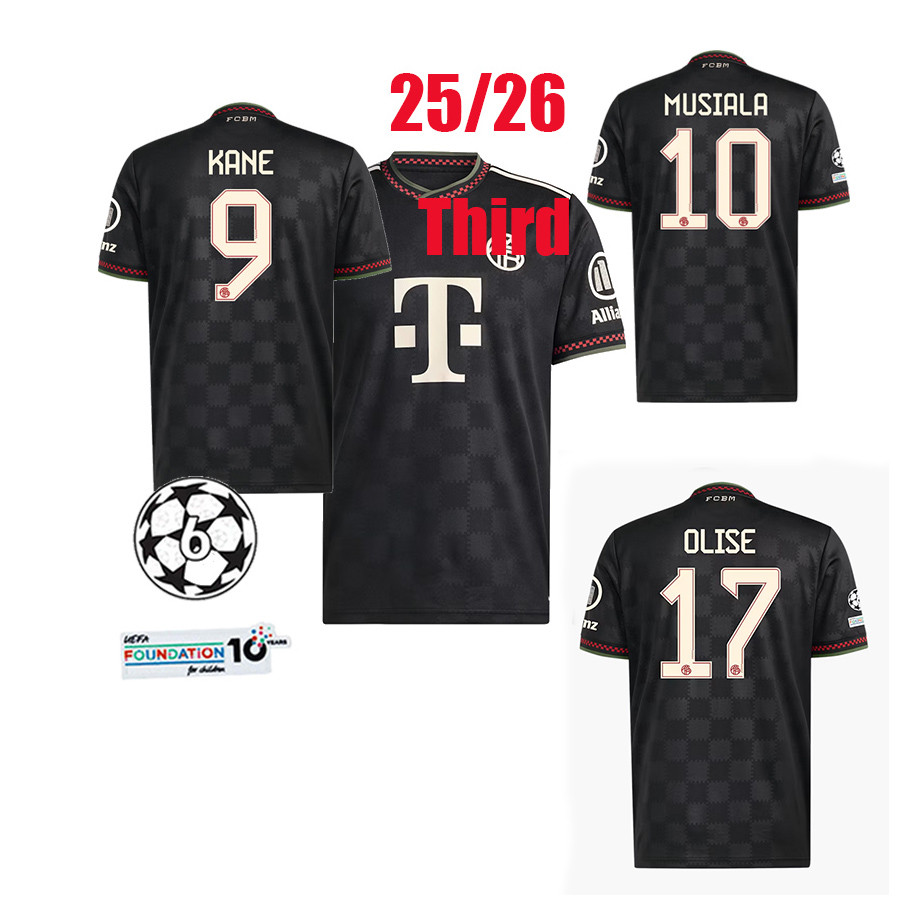 25 / 26 Áo KANE Bayer-n Áo bóng đá thứ ba KIMMICH LUIS DÍA OLISE MUSIALA MULLER OLISE PAVLOVIC FCB á