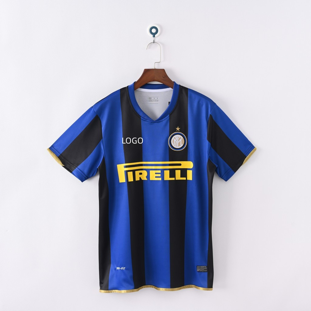 2008 / 09 Inter Milan Retro Edition Áo bóng đá sân khách Áo thun nam tay ngắn