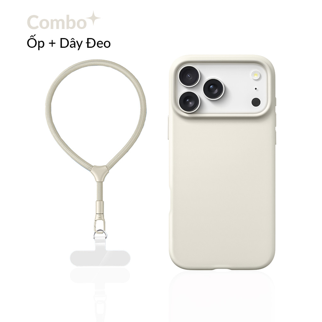 Ốp Lưng Cho iPhone 17 Pro Max Chống Bẩn Nam Châm Kèm Dây Đeo Nylon CloverB