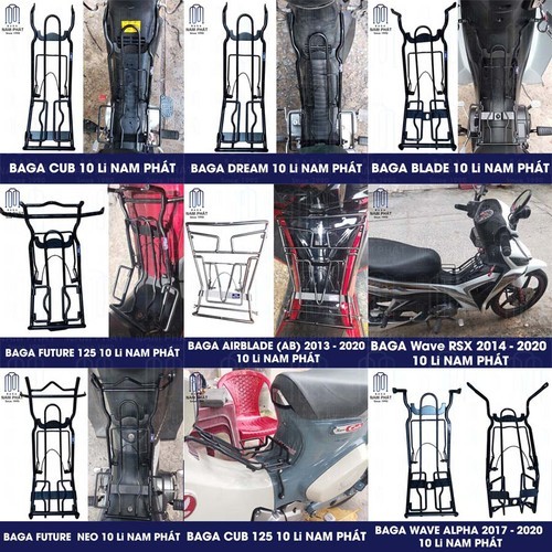 [Giá VAT] Baga Giữa Xe Honda 10 Li Wave RSX, W alpha, Dream, AirBlade, Future Neo, Future 125, Cub C