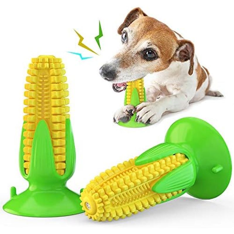 Carllg Puppy Teething Chew Toys, Dog Chew Toys - Corn Stick Tough Toys for Training and Cleaning Tee