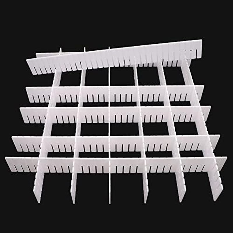 12Pcs Adjustable Drawer Dividers 0.1Inch Thickness DIY Grid Dividers 40x5cm Plastic Organizer Separa