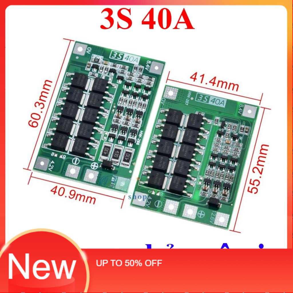 Mạch 3s 40A. Mạch bảo vệ pin 3s 12,6V. .Bảo vệ quá sạc