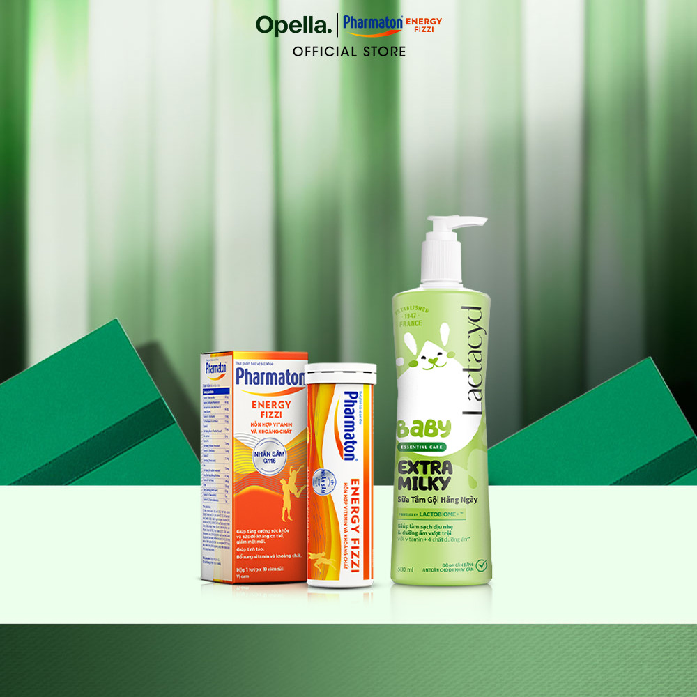 Bộ 1 Sữa Tắm Gội Trẻ Em Lactacyd Milky Bảo Vệ 500ml + 1 Thực phẩm bảo vệ sức khỏe Pharmaton Energy F