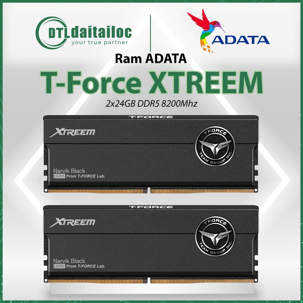 Ram Máy Tính TEAMGROUP T-Force XTREEM DDR5 Black 48GB (2x24GB) 8200MHz CL38 DDR5 - Hàng Chính Hãng