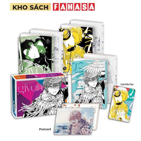 Sách - Bộ Manga - Given: Tập 7 - 9 (Bộ 3 Tập) - Bản Sưu Tầm - Tặng Kèm Boxset Nam Châm + Card Bo Góc