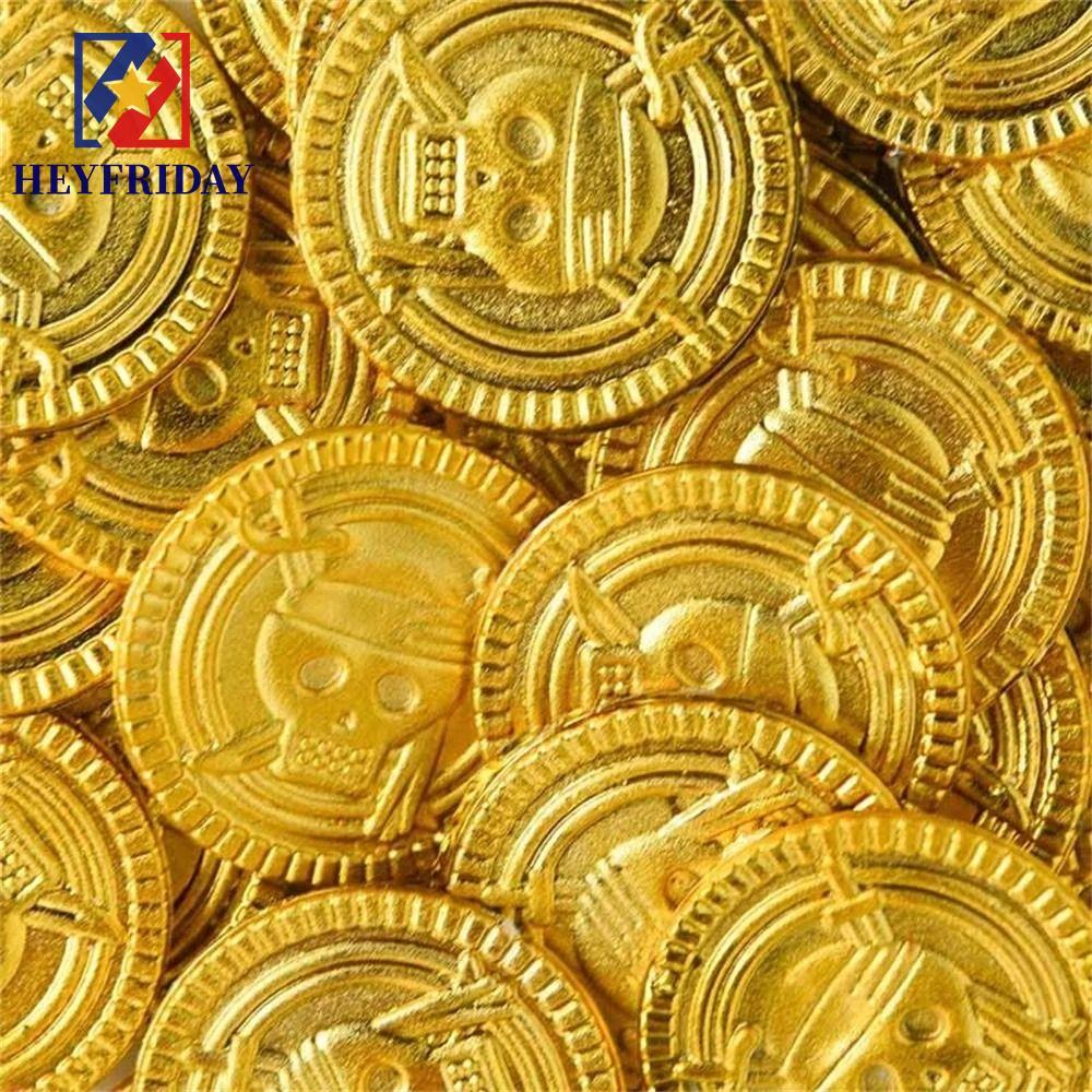 Đồng xu cướp biển NOVAFLUX, Kho báu giả bằng nhựa mảnh, Trang trí trò chơi 2.5cm Kid Favor Game Coin