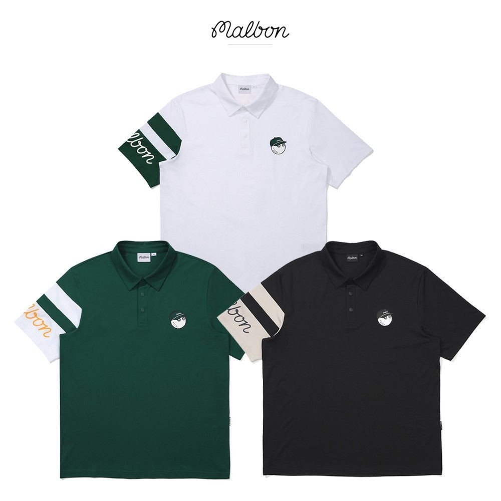 26 Phong Cách Mùa Hè MALBON Quần Áo Golf MALBON Phong Cách Mới Đầu Thu Nam Phong Cách Ve Áo Lụa Băng
