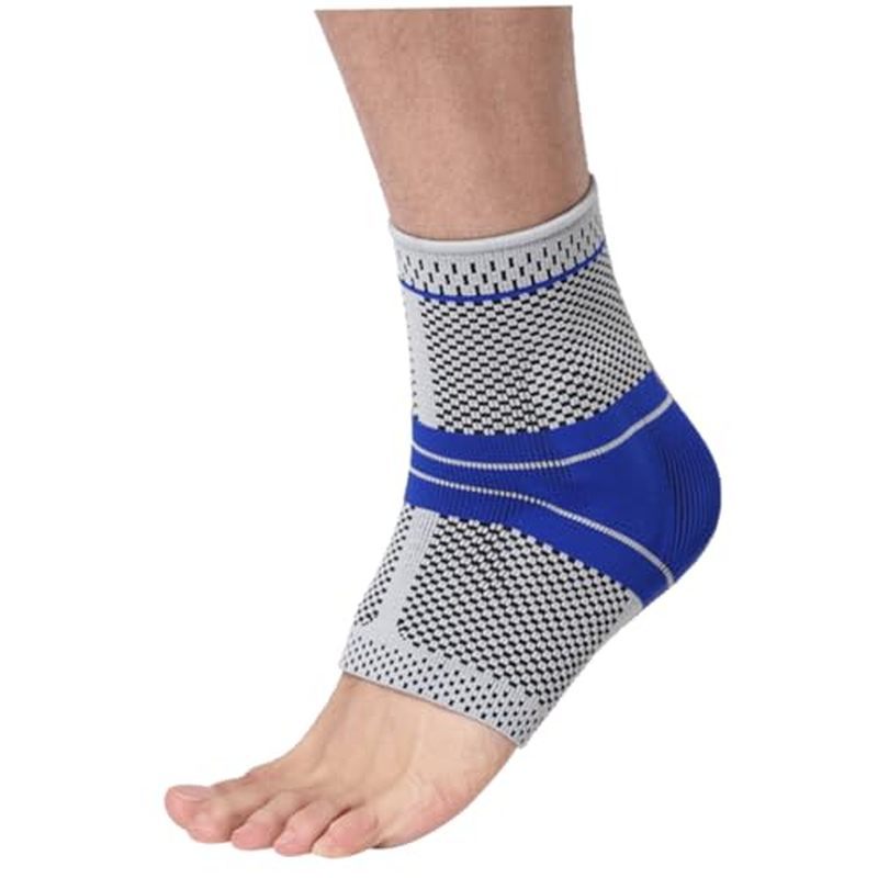 Sports Ankle Support Brace Nylon Knit Silicone Wrap Breathable Washable Ankle Stabilizer for Men and