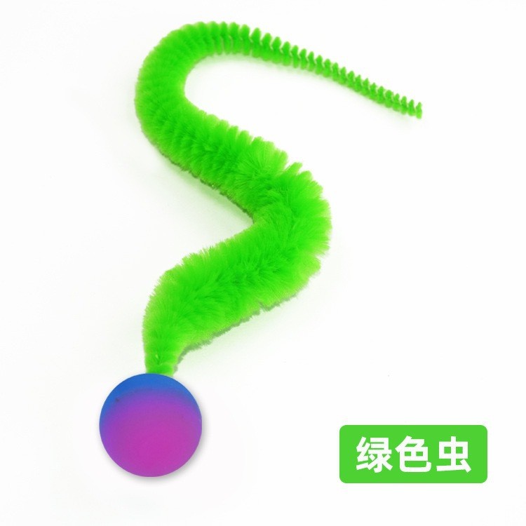 Amazon Caterpillar Bouncy Ball Cat Toy Cat Self-Happy Giảm sự nhàm chán Cầu vồng Worm Chống trầy xướ