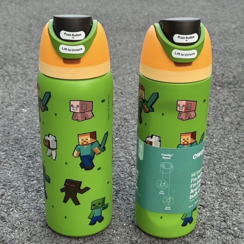 Chính Hãng Owala Đồng Thương Hiệu Minecraft Thermos Cup Thép Không Gỉ 304 Hút Chân Không Thể Thao Ốn