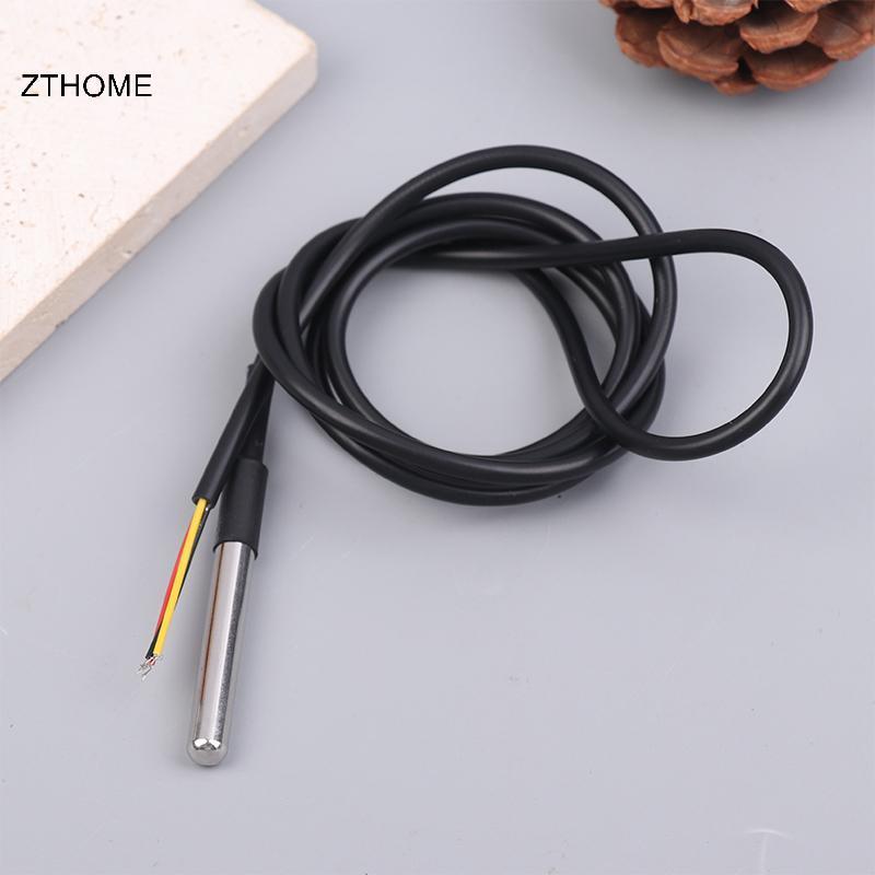ZTHOME DS18b20 Thép không gỉ đóng gói chống nước DS18B20 18B20 Cảm biến nhiệt độ Cáp thăm dò nhiệt đ