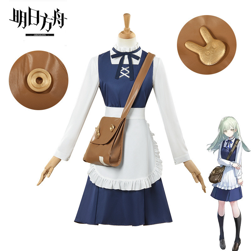 Arknights Wakaba Mutsuki cosplay trang phục giản dị có túi đeo vai, trang phục anime hợp tác Arknigh