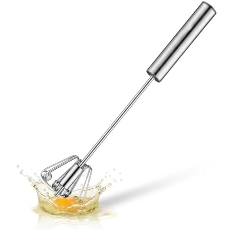 Stainless Steel Egg Whisk, Hand Push Rotary Whisk Blender, Versatile Milk Frother, Hand Push Mixer S
