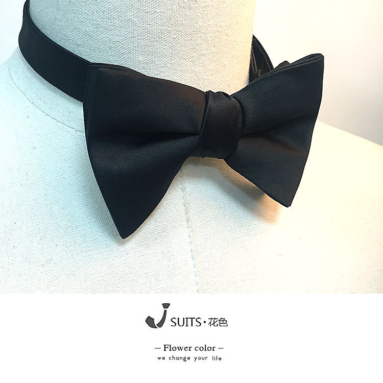 Nam Chất Lượng Cao Tay Đen Cưới Bầu TIE Đầm Quý Ông Phụ Kiện BOW TIE Châu Âu Mỹ Màu Trơn BOW TIE