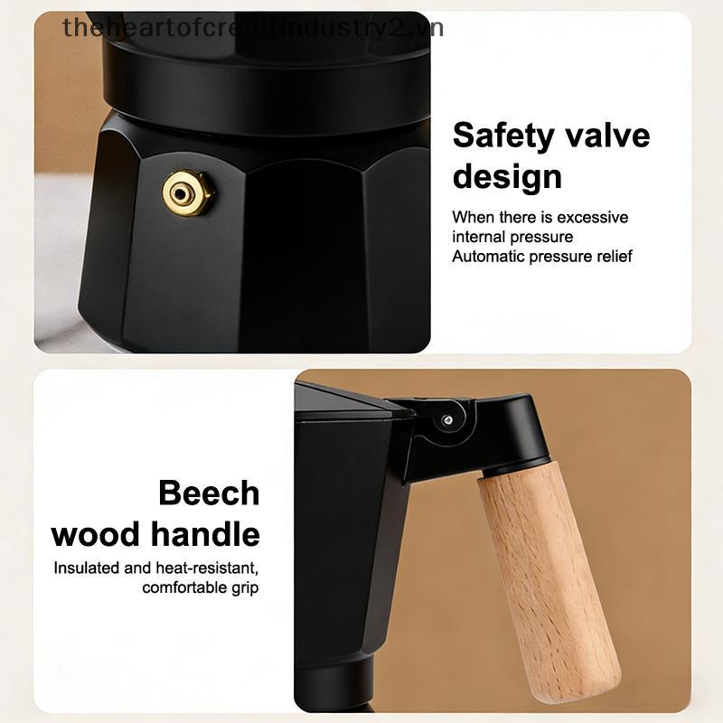 # thehear # Bếp nhôm Espresso Moka Pot Express Máy pha cà phê Percolator Máy pha cà phê Mocha cổ điể