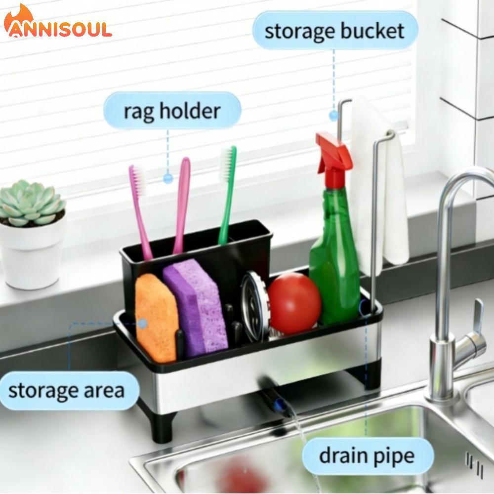 [NISO]Sink Organizer Space-saving Design Divided Compartments Rustproof Construction