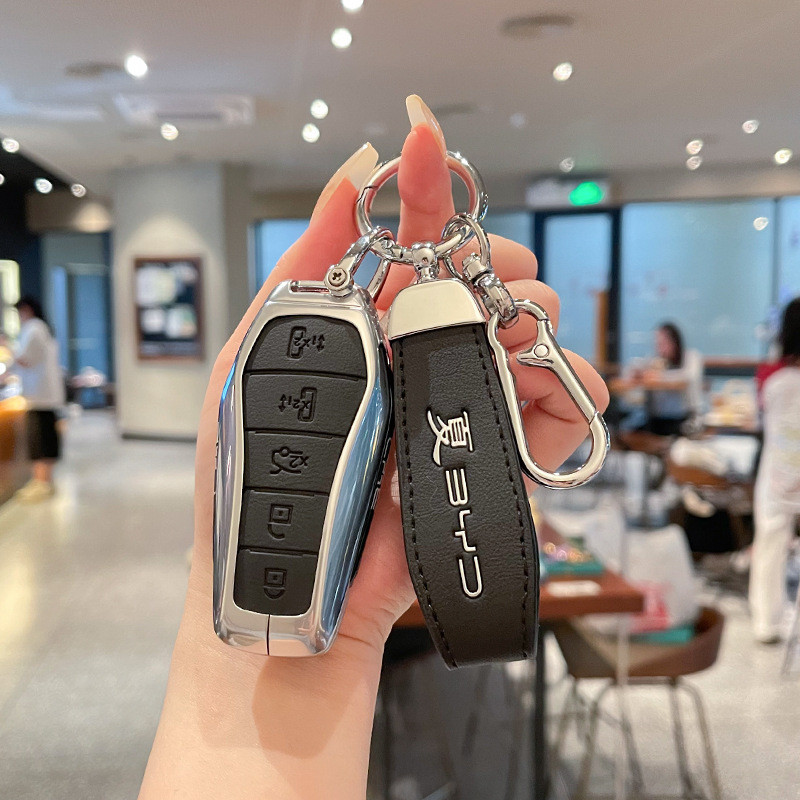 Thích Hợp Cho 2026 BYD M9 Chìa Khóa 2025 MVP M9 dmi Phụ Kiện Xe Hơi Trang Trí Kim Loại Bao Da Túi Ca