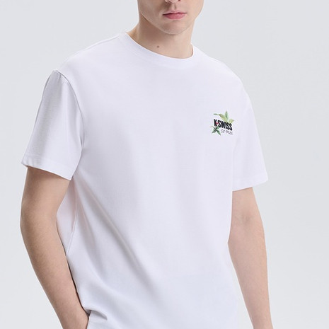 Áo thun nam KSWISS Gasway Thể thao cổ điển Áo thun Cotton nguyên chất in hình tay ngắn