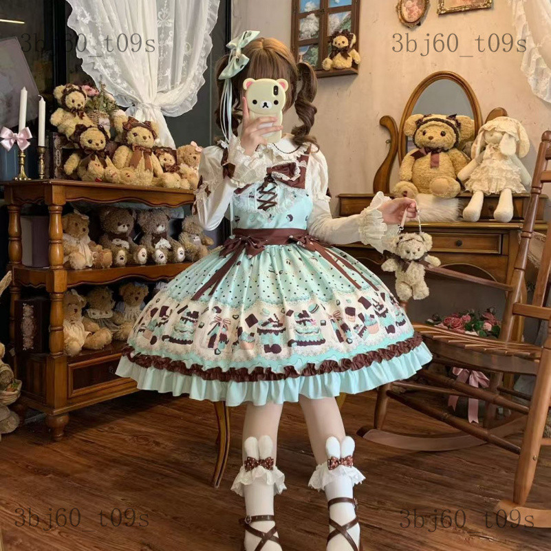 Váy Lolita Công chúa đang đến. lo Cửa hàng hai tầng ban đầu Lolita Váy yếm mỏng nhẹ, thanh lịch, ngọ