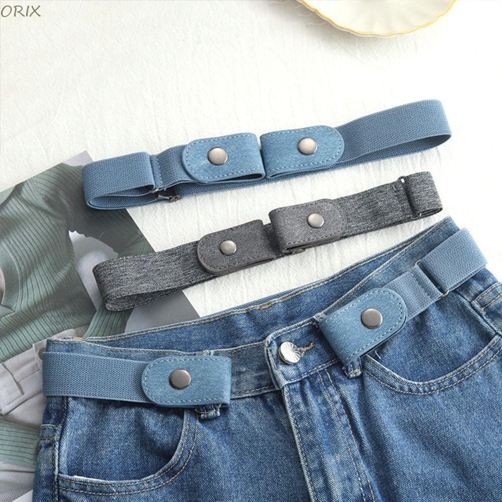 ORIX Buckle Free Belt, Stealth Traceless Elastic Belt, Lazy Belt Co Giãn Đen Không Khóa Không Khóa T