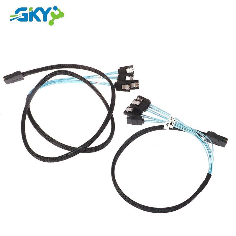 Cáp SATA GKY SAS Mini-SAS SFF-8087 Đến 4 Cáp SATA Mini SAS 4i SFF8087 36P Đến 4 Cáp SATA 7P 12Gbps 1