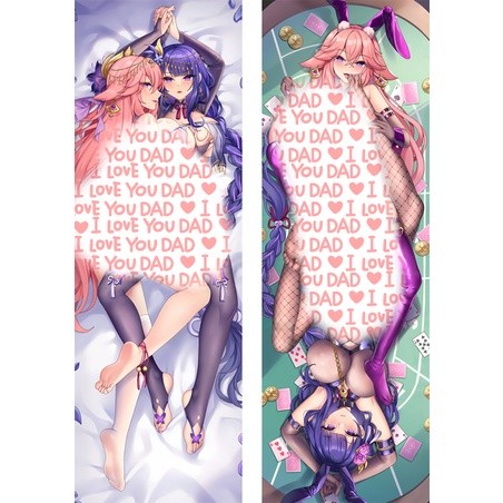 Raiden Shogun Yae Miko Dakimakura Genshin Tác Động Vỏ Gối Gợi Cảm Vỏ Gối Toàn Thân Ôm Đệm Vỏ Chăn Ga