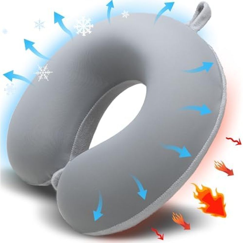 Travel Pillow, Memory Foam Neck Pillow for Traveling, U Shape Airplane Portable Flight Pillow Adult 