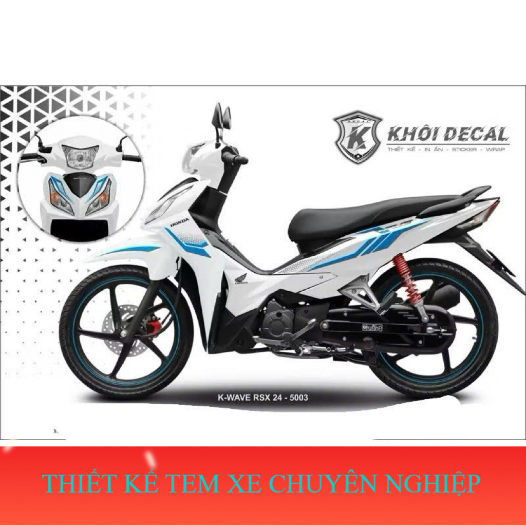 Bộ Tem Wave RSX 2024 , tem 3 lớp cao cấp không phai màu