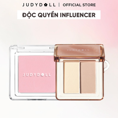 [KOL H1] Combo Phấn Má Hồng Đơn JUDYDOLL Single Blush 2g & Bảng Tạo Khối Highlight Contour Pallete Mini