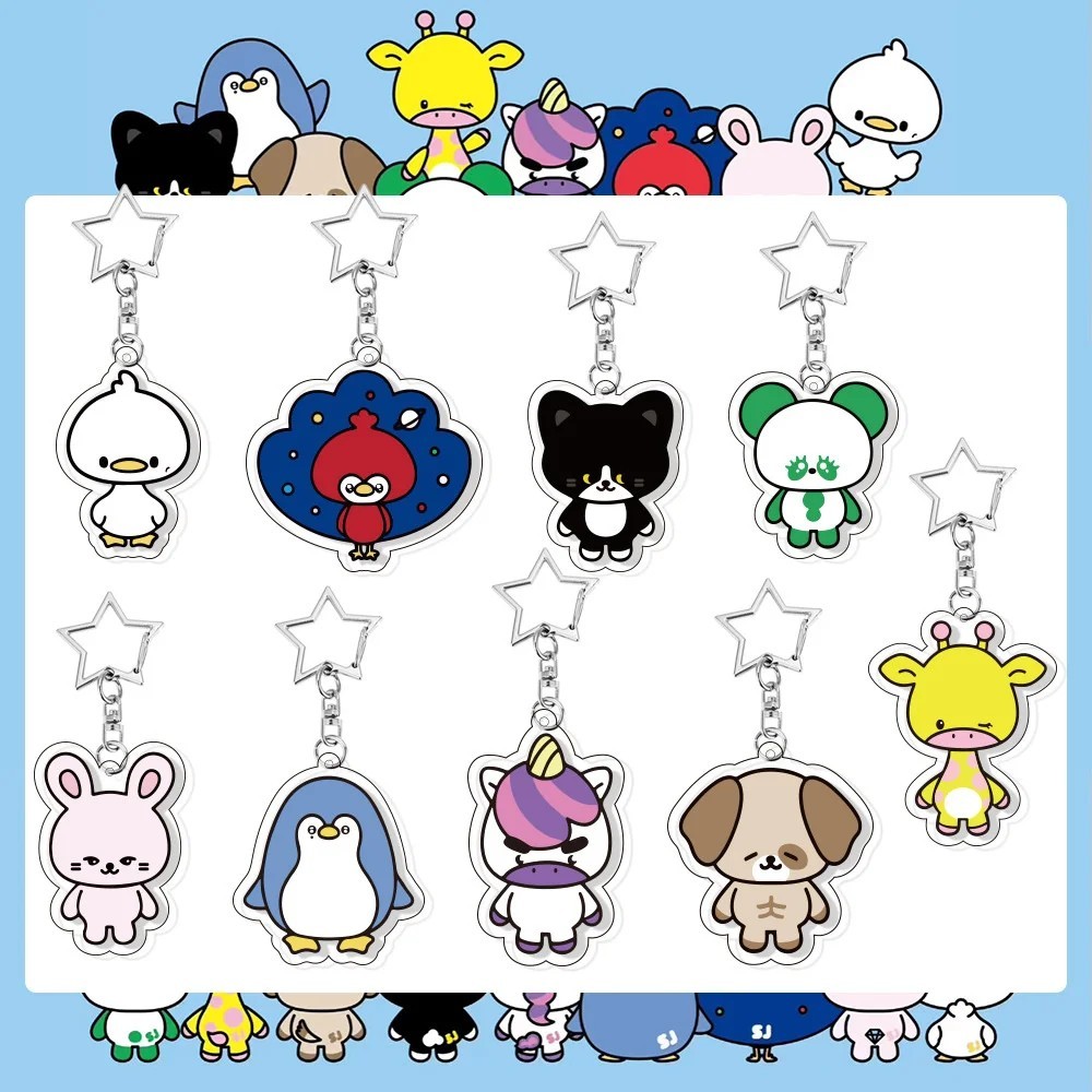 Móc khóa Super Junior Kpop mica acrylic hình hoạt hình Eunhyuk Heechul Leeteuk Siwon Yesung phụ kiện