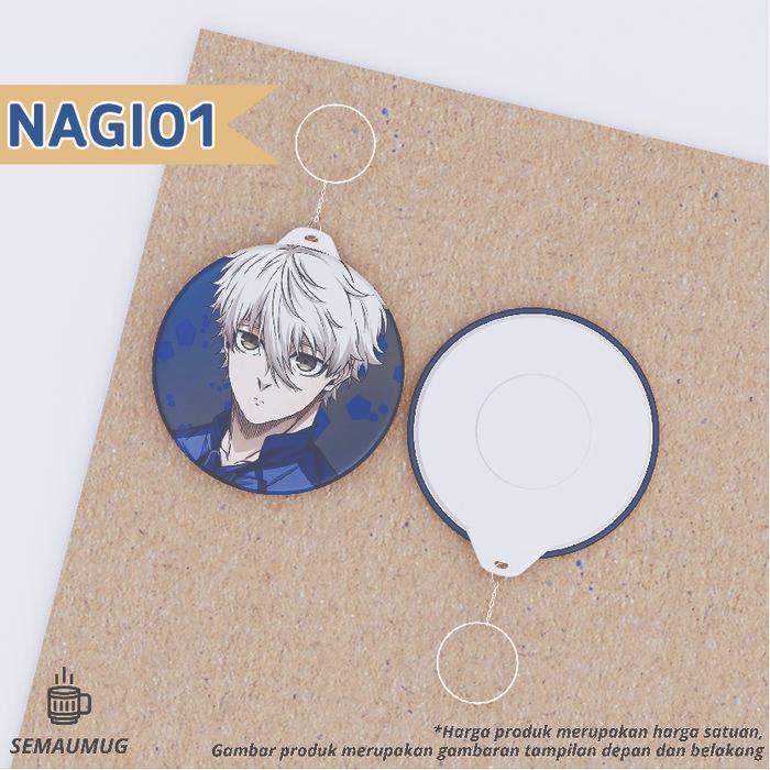 GANTUNGAN KUNCI NAGI SEISHIRO BLUE LOCK GANCI BULAT ANIME LUCU CUSTOM SEMAUMUG - NAGI 1, 44 MM
