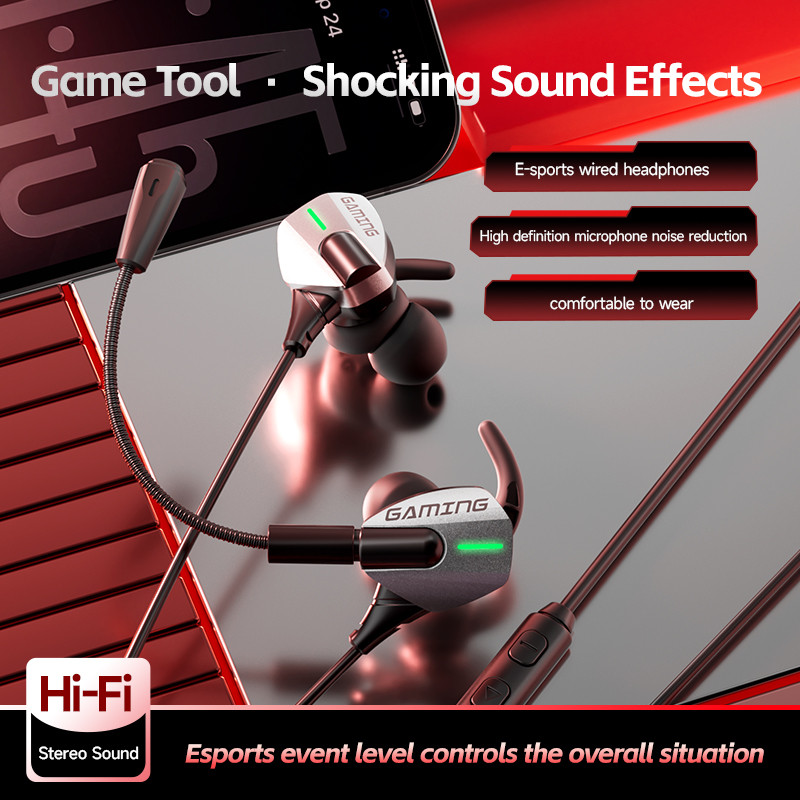 SPRISE G68 Tai nghe có dây Chơi game Esports với 2 Mic Bass Độ trễ siêu thấp Tai nghe HiFi phổ thông 3,5mm / TypeC | BigBuy360 - bigbuy360.vn