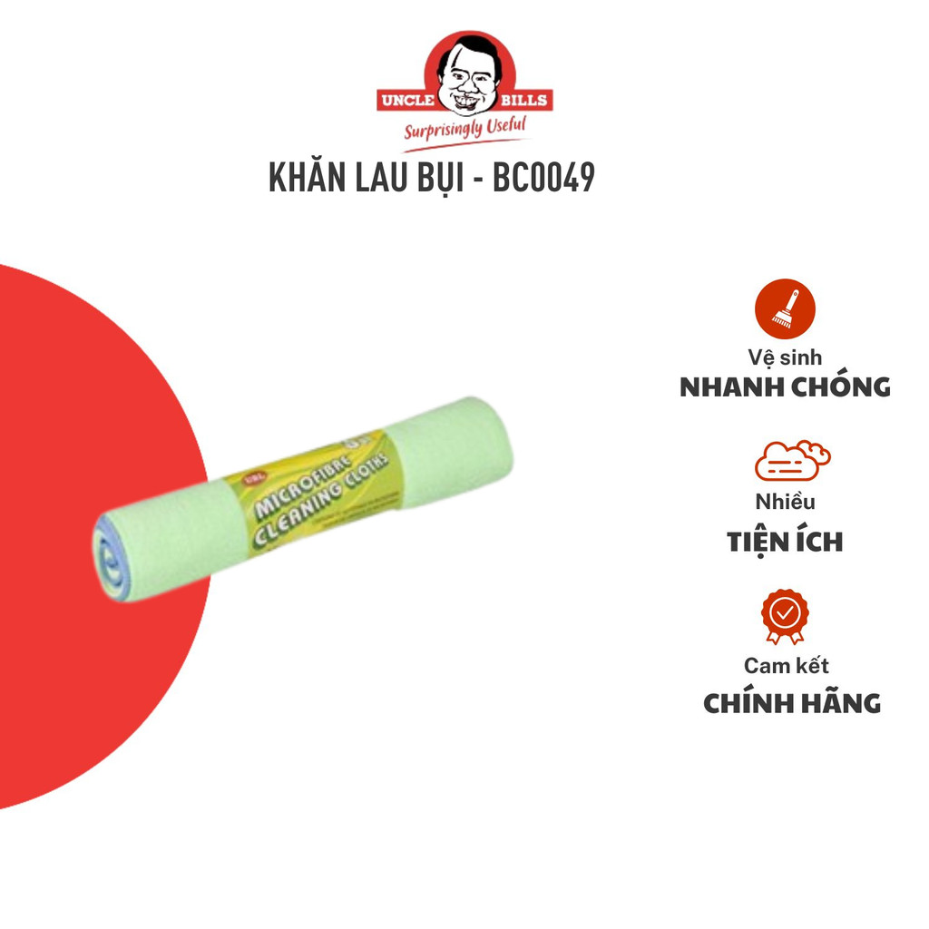 Khăn Lau Bụi Đa Năng UNCLE BILLS Siêu Thấm Lau Mọi Vết Bẩn Kích Thước 30×39cm - BC0049