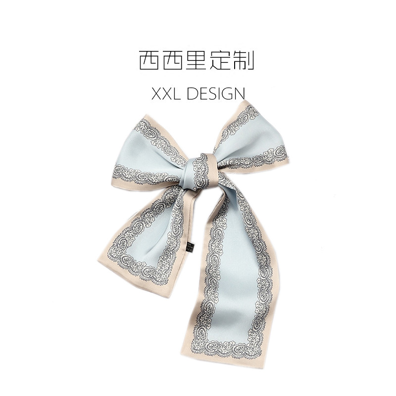 Sato Ishihara Satomi - Khăn Lụa Nhỏ Retro Ánh Sáng Xanh, Thích Hợp Làm Túi Thắt Tóc và Trang Điểm Th