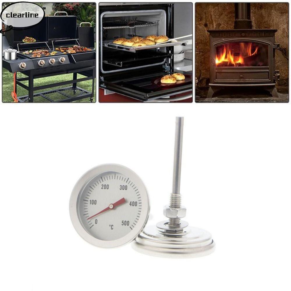 Nhiệt kế BBQ CLEARLINE Nhà bếp bằng thép không gỉ 0-500°C Đồng hồ đo nhiệt độ