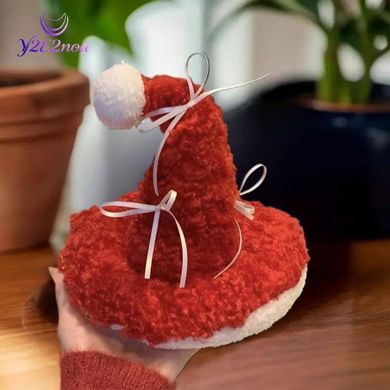 Y2E2noa Thực Tế Giáng Sinh Tóc Kẹp Bên Kẹp Ông Già Noel Mũ Giáng Sinh Kẹp Tóc Lông Ngọt Ngào Nơ Gián