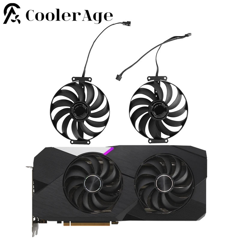 Quạt Card Video Cho ASUS Dual Radeon RX 6700 XT OC Edition GDDR6 95MM CF1010U12D RX6700XT Card Đồ Họ