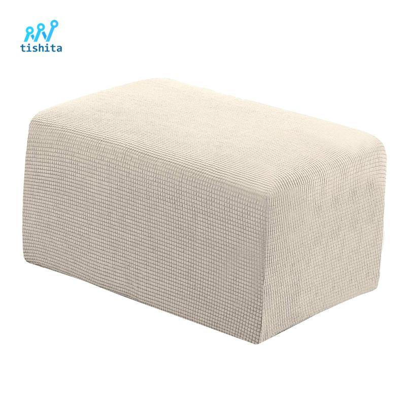 Nắp bệ chân co giãn Ottoman Slipcovers Gấp Pouf Soft Guard
