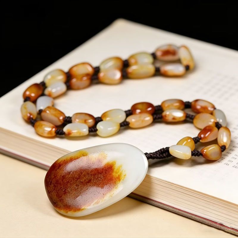 Đá thô Ngọc Hetian Chất liệu Tân Cương Ngọc Hetian Màu Play Piece Ruby Handle Piece 4.30.w