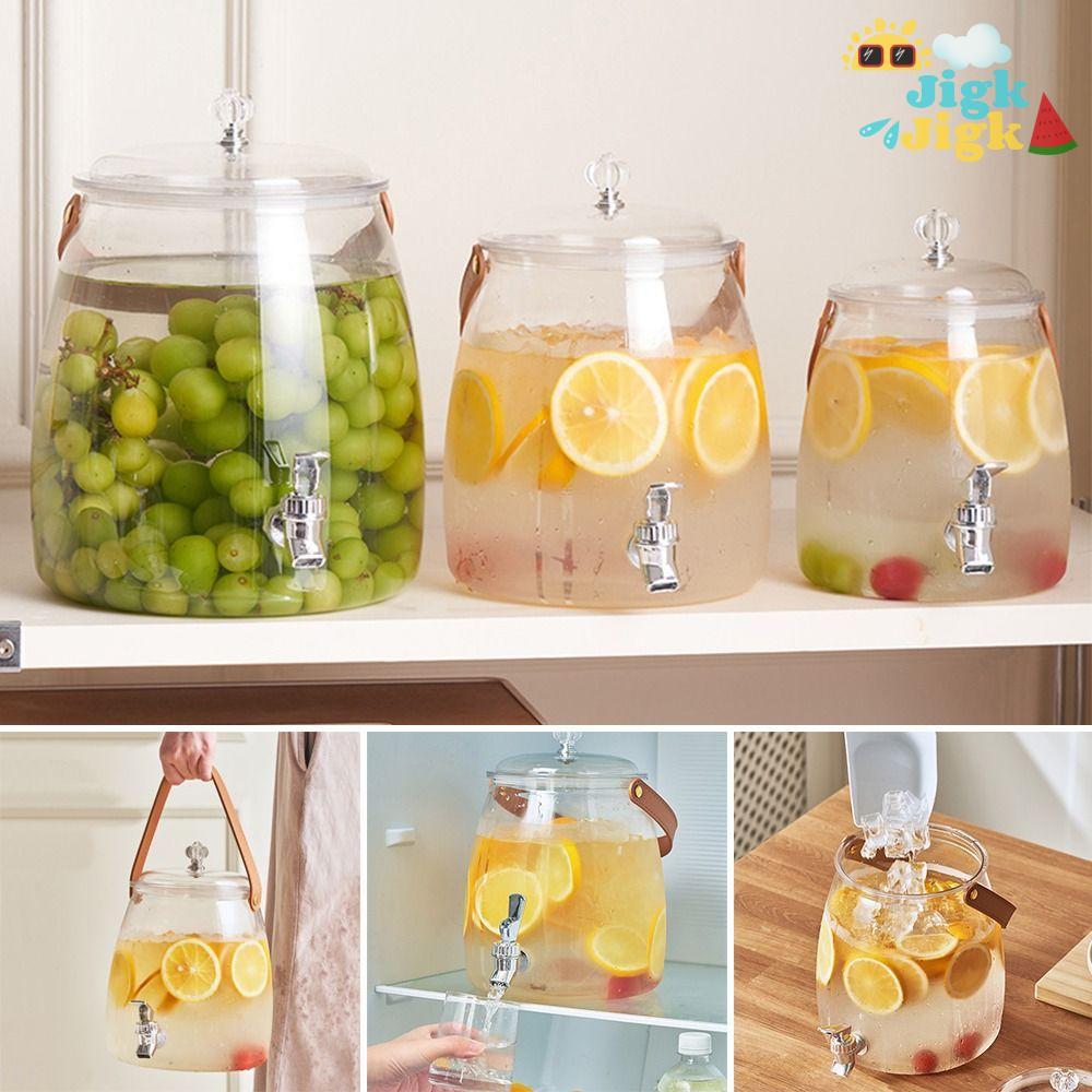 JIGK 3 / 5 / 9L Trà trái cây Ấm đun nước pha lạnh, Tủ lạnh ấm đun nước lạnh mùa hè, Hộp đựng đồ uống