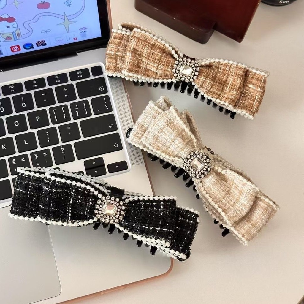 Flash Diamond Bow Banana Clip Chất liệu hợp kim Thiết kế Niche