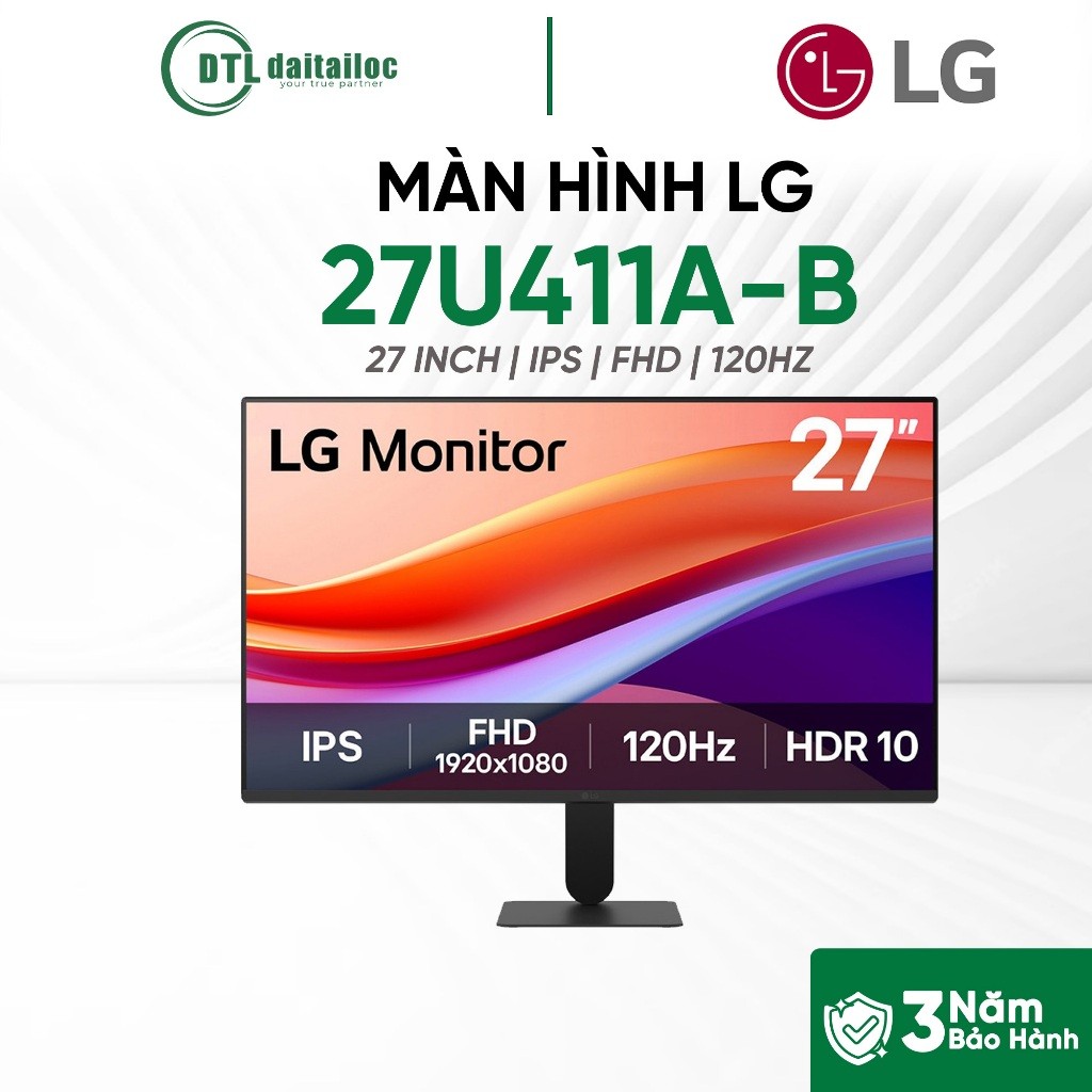 MÀN HÌNH LG 27U411A-B | 27 INCH | IPS | FHD | 120HZ | THIẾT KẾ HIỆN ĐẠI | Chính Hãng | Bảo Hành 36 T